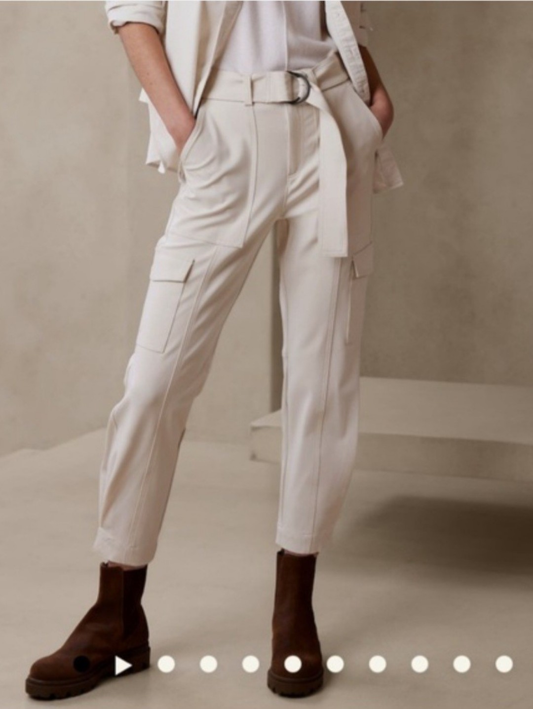 Banana Republic High-Rise Tapered Cargo Pant Sz 8 New Quiet Luxury Clean Girl